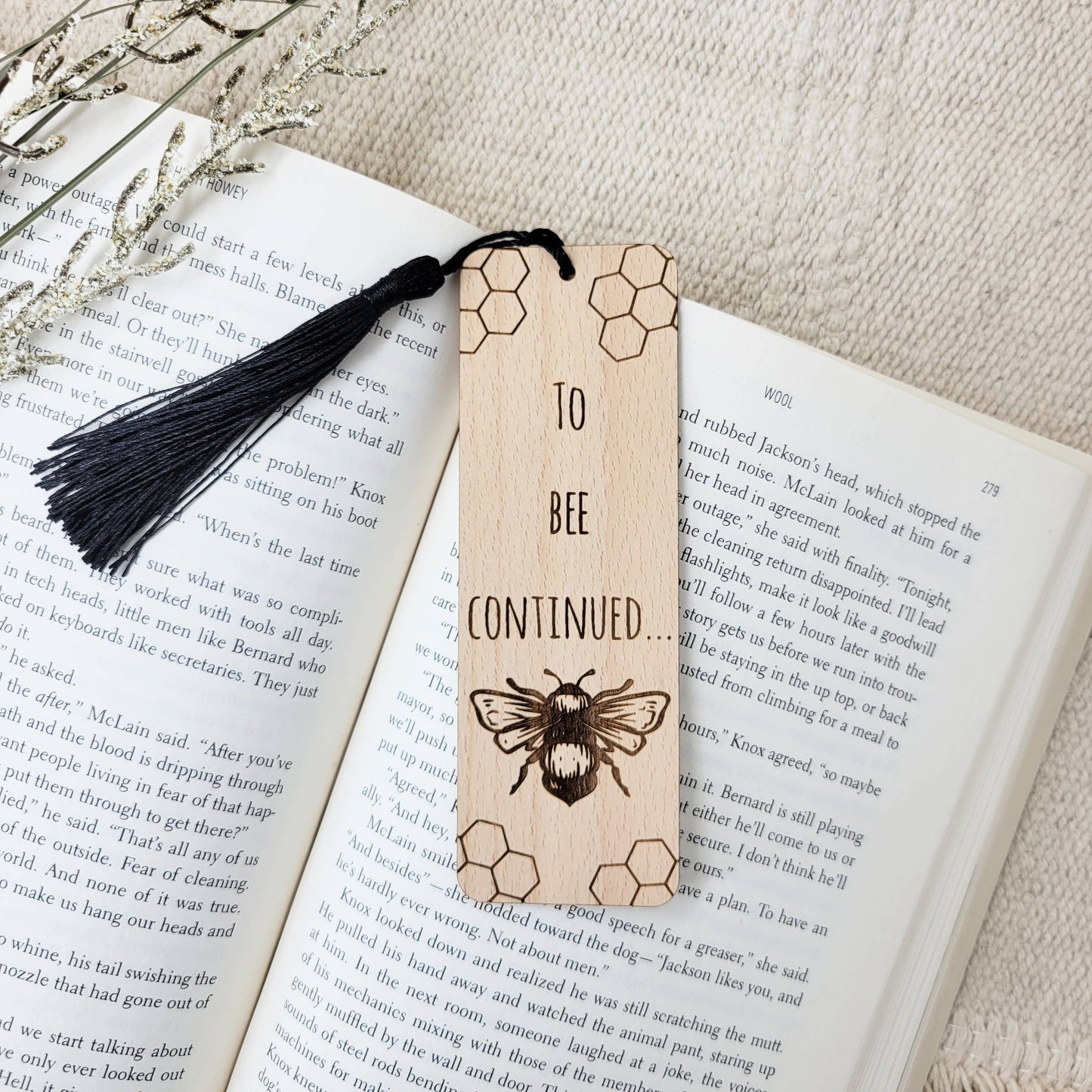 Bumble and Birch - To Bee Continued wood bookmark  - eco-friendly