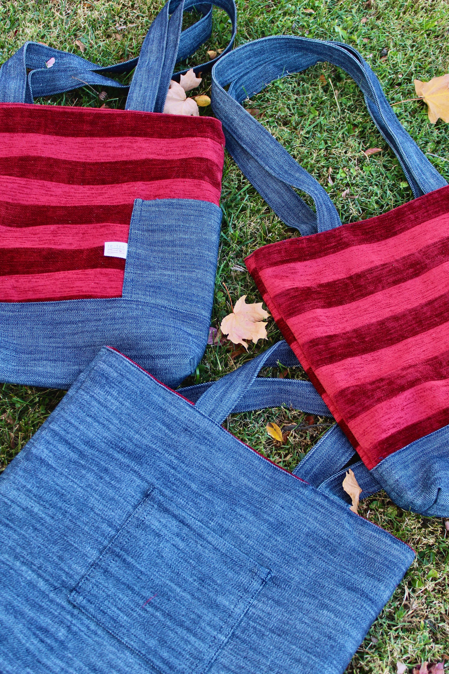 American Red Stripe & Denim Tote