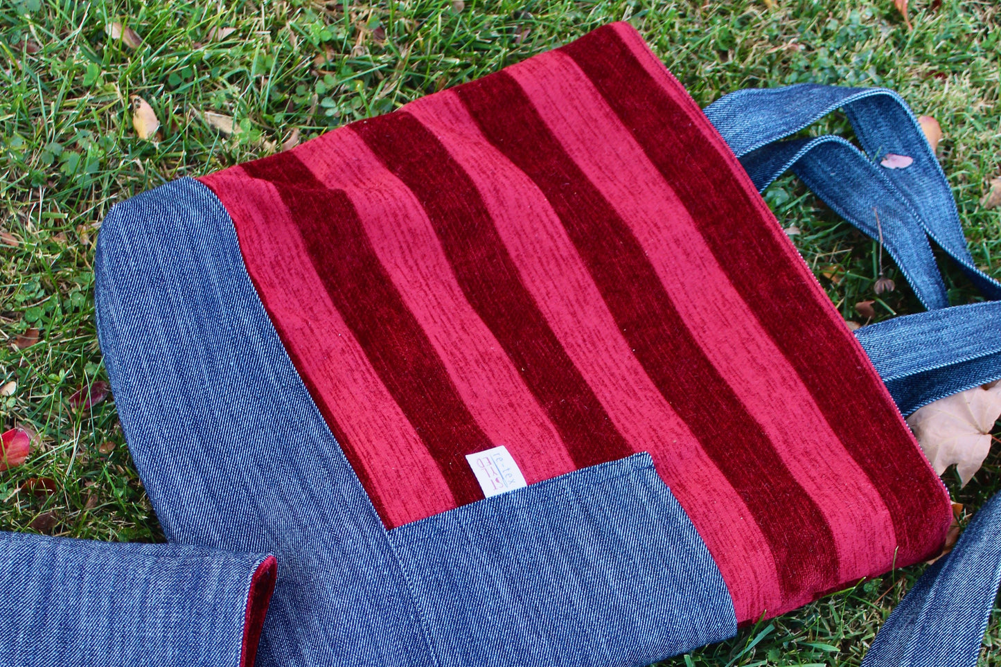 American Red Stripe & Denim Tote