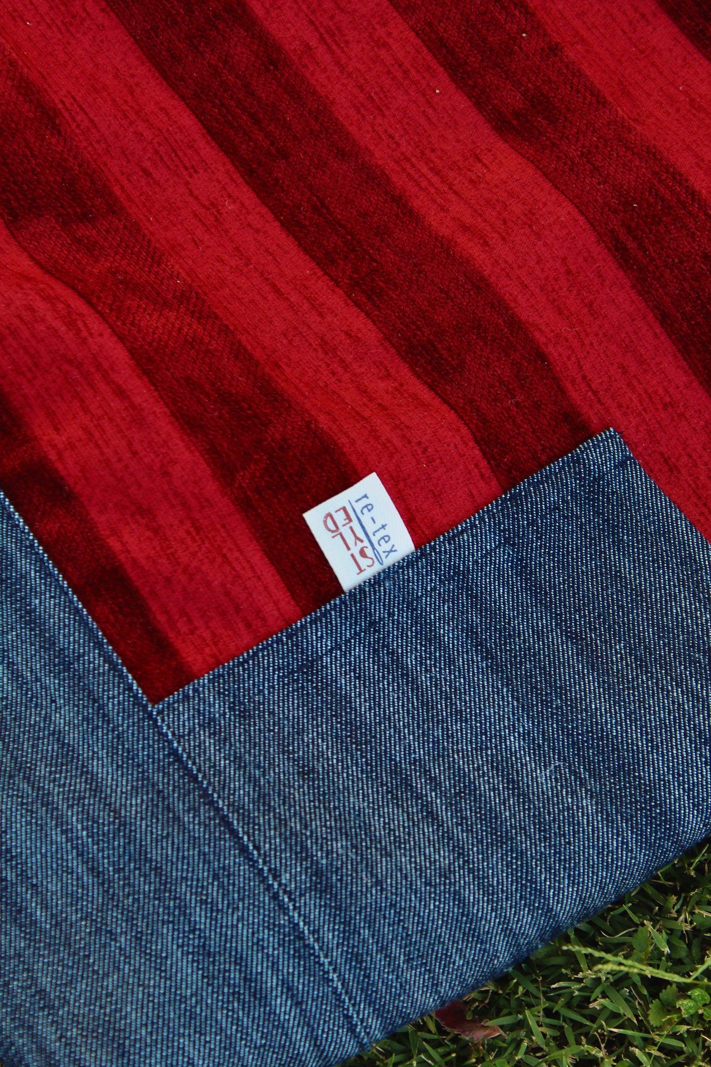 American Red Stripe & Denim Tote