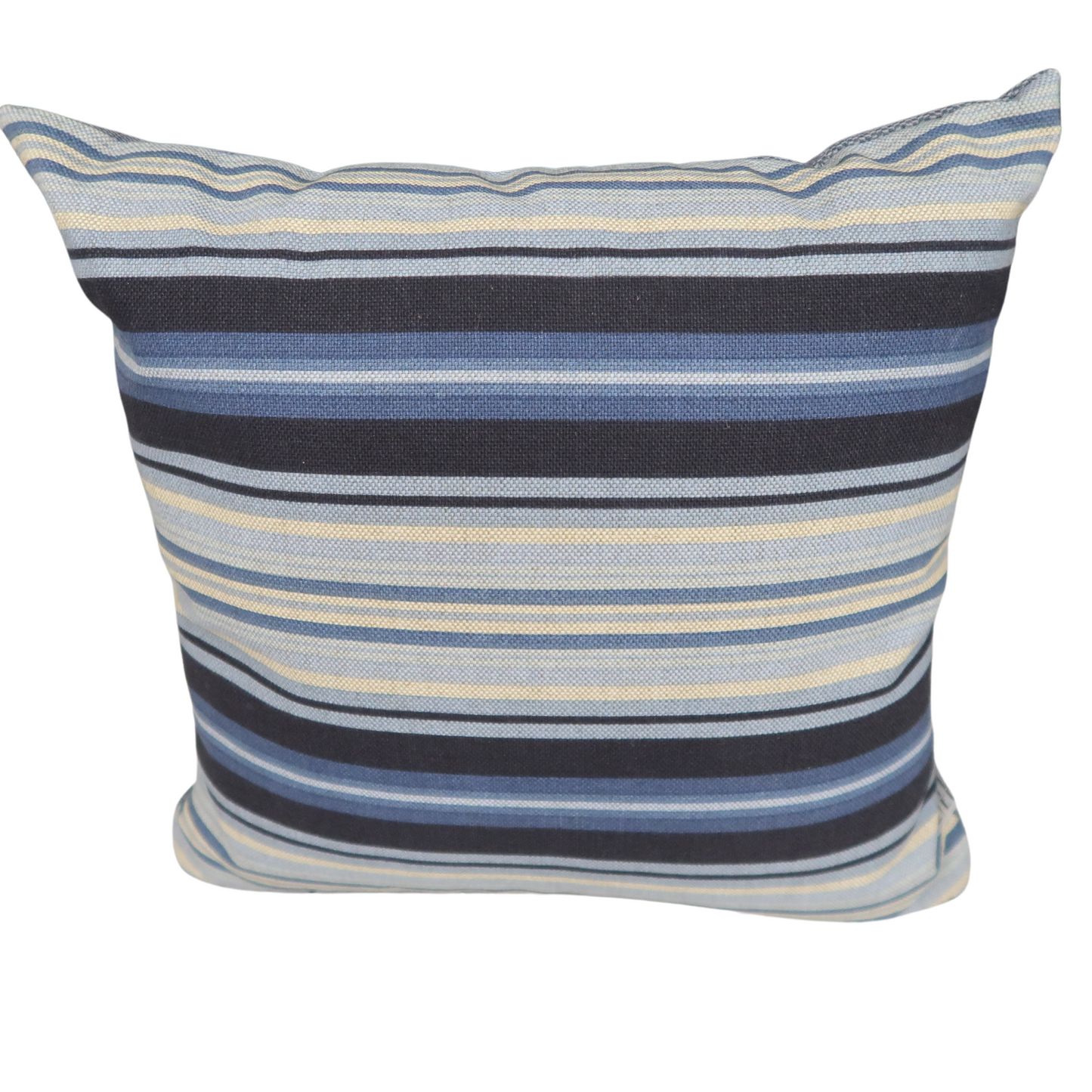 ReTexStyled Patio Pillows Blue Stripe with Gray Backing